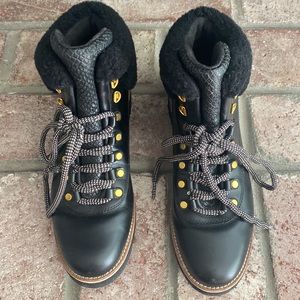 Cole Haan womens GrandExplore black leather waterproof boots, size 9